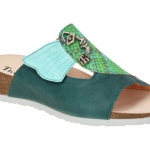 Think MIZZI 3-000124-7090 gr?n - bequeme Pantolette f?r Damen