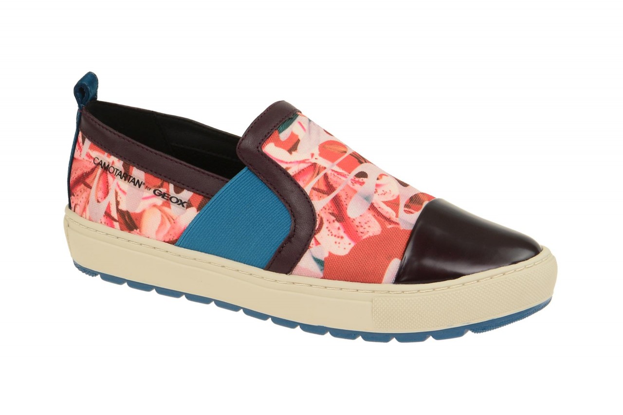 Geox Respira Breeda Damen Slippers in rot - Camotartan Design 1 Geox Respira Breeda Damen Slippers in rot - Camotartan Design