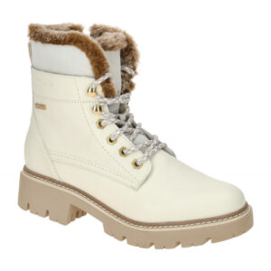 Tamaris Lace Up Winter Boots wei? Leder wasserabweisend 1-26275-43