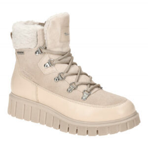 Tamaris Lace Up Winter Boots beige Leder wasserabweisend 1-26267-43