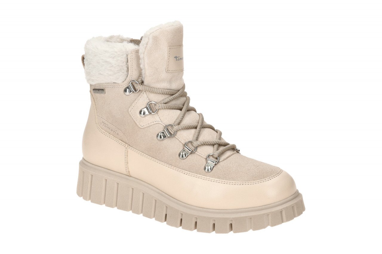 Tamaris Lace Up Winter Boots beige Leder wasserabweisend 1-26267-43 1 Tamaris Lace Up Winter Boots beige Leder wasserabweisend 1-26267-43