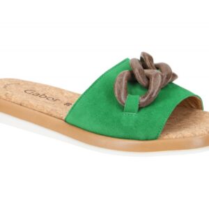 Gabor 24.510.19 gr?n - bequeme Pantolette f?r Damen