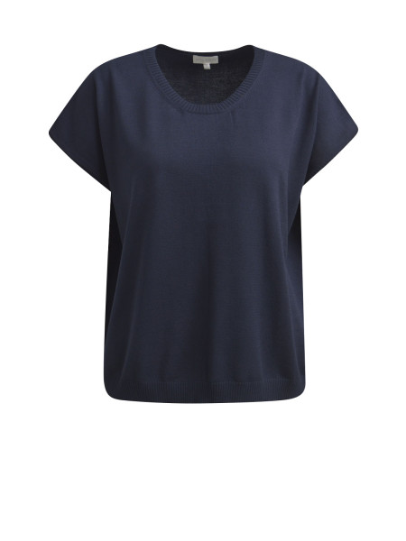 MILANO ITALY Damen Kurzarmpullover, dunkelblau 1 MILANO ITALY Damen Kurzarmpullover, dunkelblau