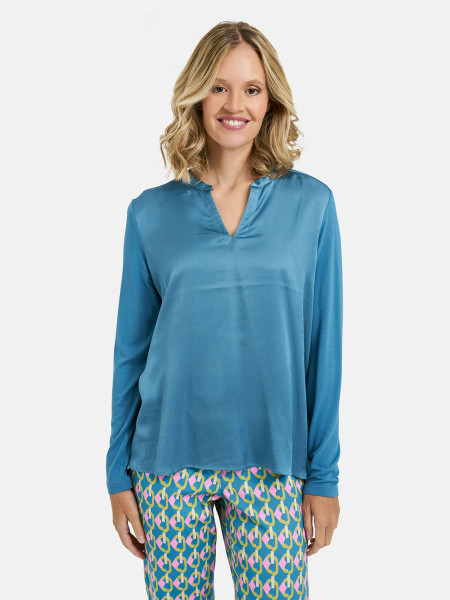 MILANO ITALY Damen Shirtbluse, blau 1 MILANO ITALY Damen Shirtbluse, blau