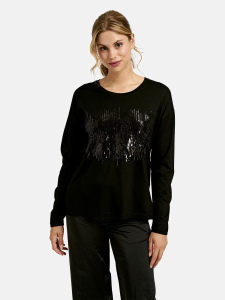 MILANO ITALY Damen Langarmshirt, schwarz 1 MILANO ITALY Damen Langarmshirt, schwarz