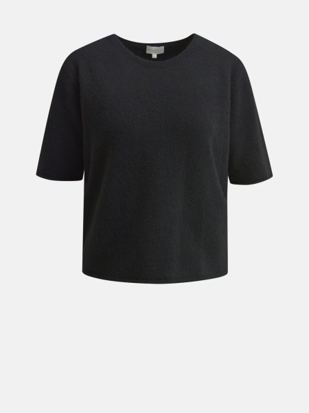 MILANO ITALY Damen Kurzarmpullover, schwarz 1 MILANO ITALY Damen Kurzarmpullover, schwarz