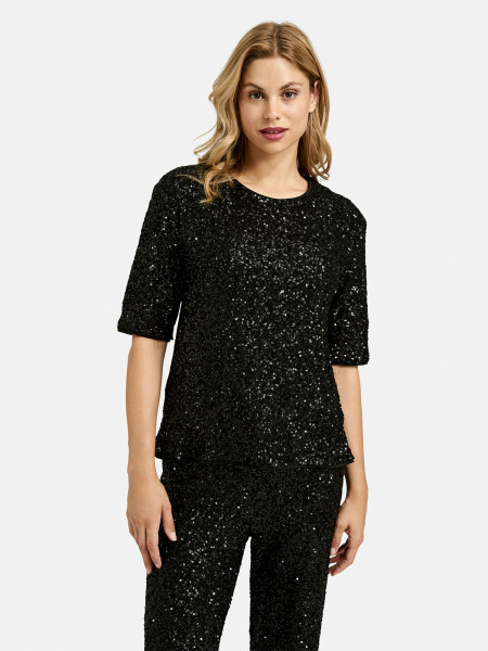 MILANO ITALY Damen T-Shirt, schwarz 1 MILANO ITALY Damen T-Shirt, schwarz