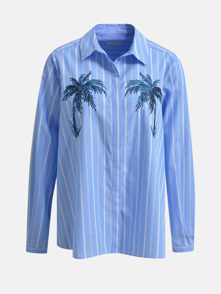 MILANO ITALY Damen Bluse, blau 1 MILANO ITALY Damen Bluse, blau