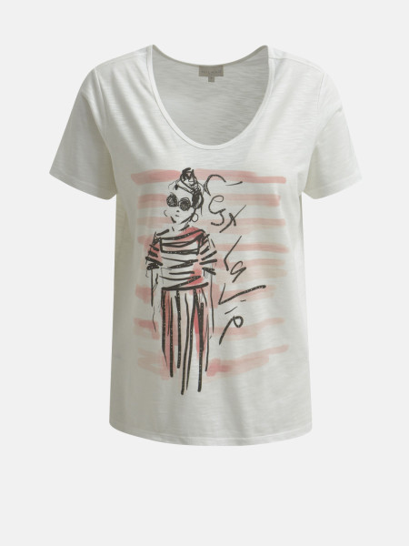 MILANO ITALY Damen T-Shirt, creme 1 MILANO ITALY Damen T-Shirt, creme