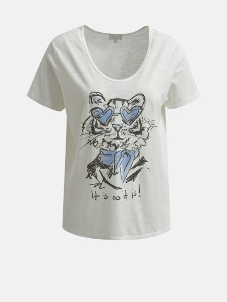 MILANO ITALY Damen T-Shirt, creme 1 MILANO ITALY Damen T-Shirt, creme