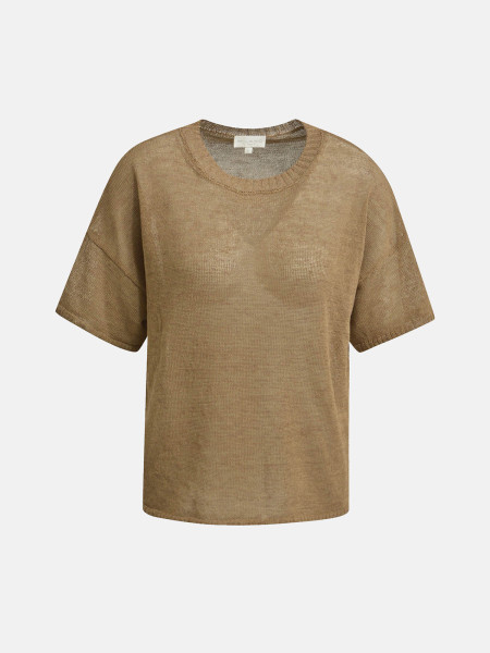 MILANO ITALY Damen Strick-Shirt, braun 1 MILANO ITALY Damen Strick-Shirt, braun