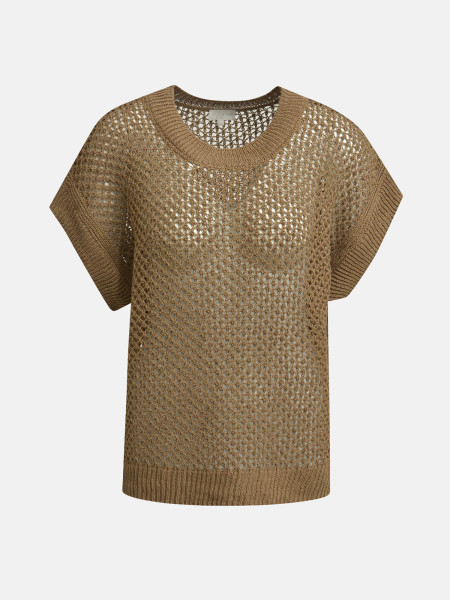 MILANO ITALY Damen Strick-Shirt, braun 1 MILANO ITALY Damen Strick-Shirt, braun