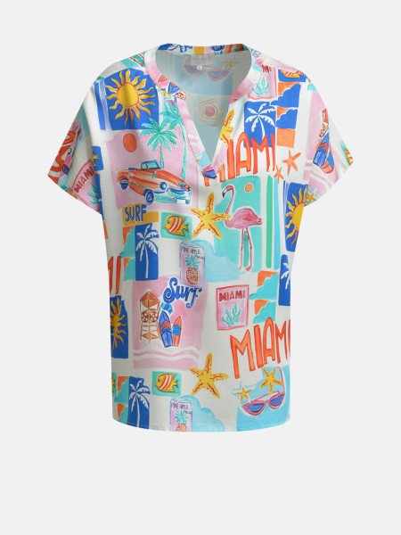 MILANO ITALY Damen Bluse, blau 1 MILANO ITALY Damen Bluse, blau