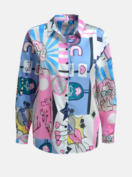 MILANO ITALY Damen Bluse, pink 1 MILANO ITALY Damen Bluse, pink