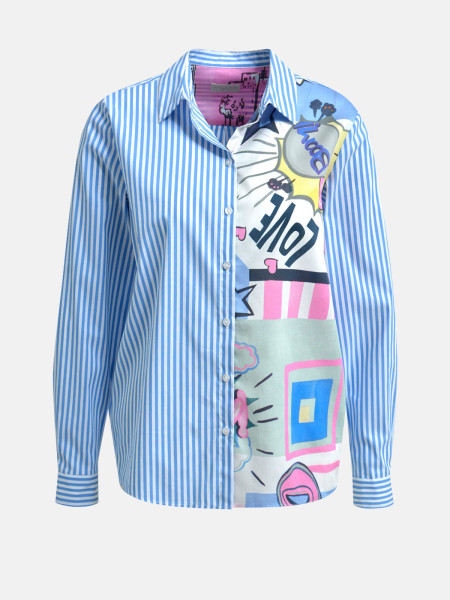 MILANO ITALY Damen Bluse, blau 1 MILANO ITALY Damen Bluse, blau