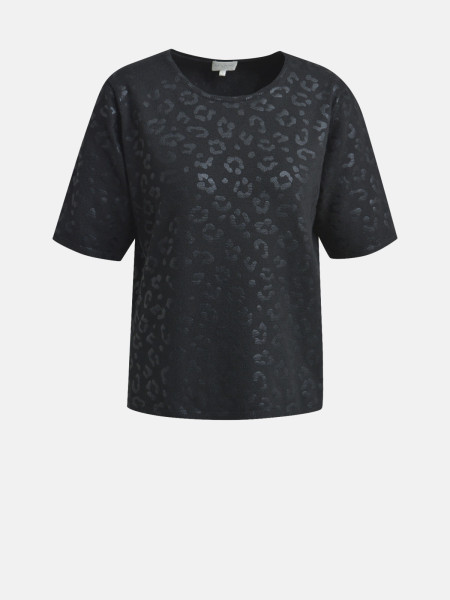 MILANO ITALY Damen Kurzarmpullover, schwarz 1 MILANO ITALY Damen Kurzarmpullover, schwarz