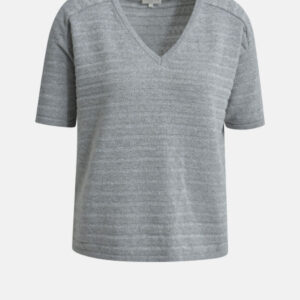 MILANO ITALY Damen Kurzarmpullover, grau