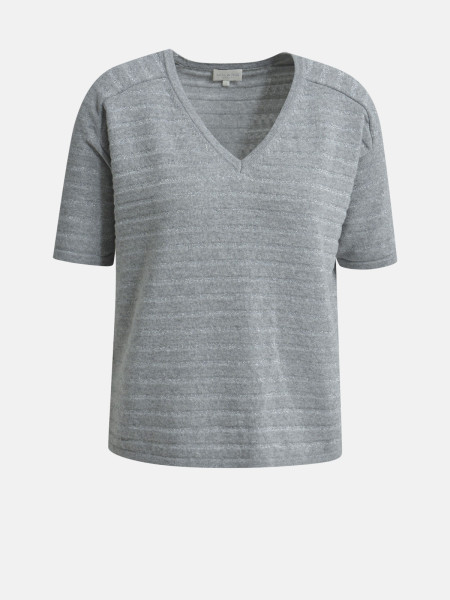 MILANO ITALY Damen Kurzarmpullover, grau 1 MILANO ITALY Damen Kurzarmpullover, grau