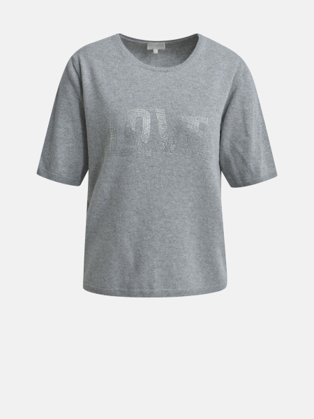 MILANO ITALY Damen Kurzarmpullover, grau 1 MILANO ITALY Damen Kurzarmpullover, grau