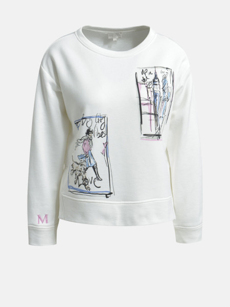 MILANO ITALY Damen Sweatshirt, creme 1 MILANO ITALY Damen Sweatshirt, creme