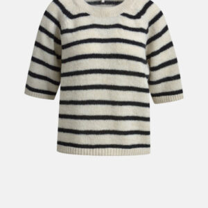 MILANO ITALY Damen Kurzarmpullover, schwarz