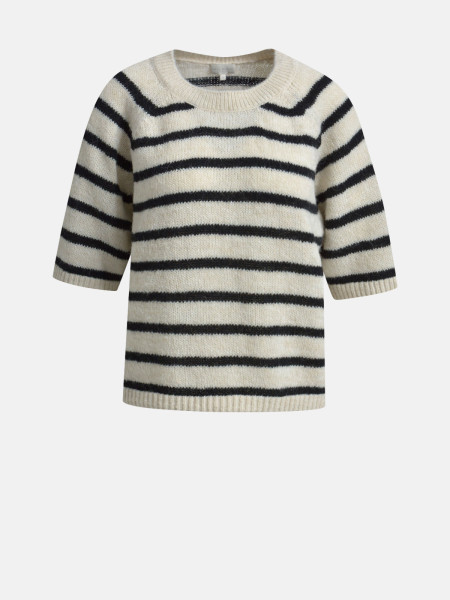 MILANO ITALY Damen Kurzarmpullover, schwarz 1 MILANO ITALY Damen Kurzarmpullover, schwarz