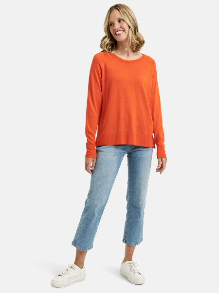 MILANO ITALY Damen Pullover, orange 1 MILANO ITALY Damen Pullover, orange