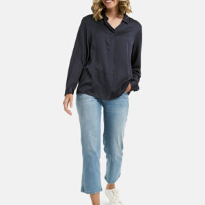 MILANO ITALY Damen Bluse, dunkelblau