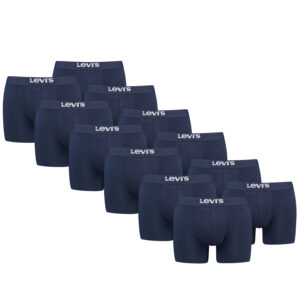 Levi's Solid Herren Boxershorts Unterwäsche aus Bio-Baumwolle im 12er Pack