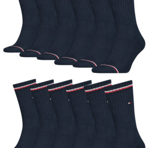 12 Paar TOMMY HILFIGER Herren ICONIC Socken Gr. 39 - 49 Tennis Socken