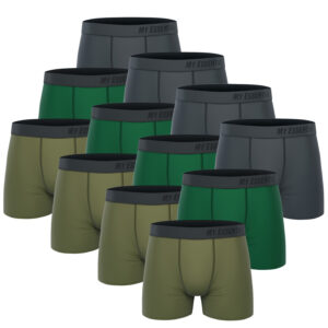 12 er Pack My Essential Clothing Basic Boxershorts Cotton Bio Herren Shorts Unte...