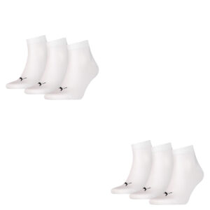 6 Paar Puma Unisex Quarter Socken Sneaker Gr. 35 - 49 für Damen Herren Füßlinge