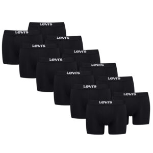 Levi's Solid Herren Boxershorts Unterwäsche aus Bio-Baumwolle im 12er Pack
