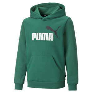 PUMA Ess+ 2 COL BIG LOGO HOODIE FL B Kinder Sweatshirt Kapuzenpullover grün 5869...