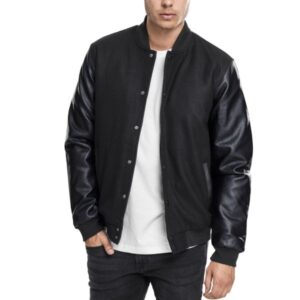 Urban Classics - Oldschool Kunstleder-Ärmel College Jacke