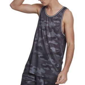 Urban Classics - MESH Tank Top dark grey camo