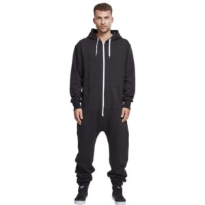 Urban Classics - SWEAT Jump Suit schwarz / weiß