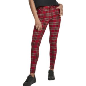 Urban Classics Ladies - TARTAN Skinny Hose rot