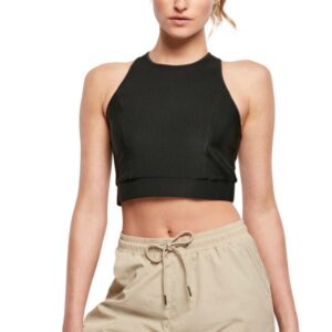 Urban Classics Ladies - Cropped Shiny Rib Tank Top
