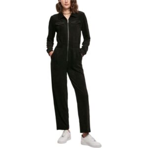 Urban Classics Ladies - Velvet Rib Boiler Suit schwarz