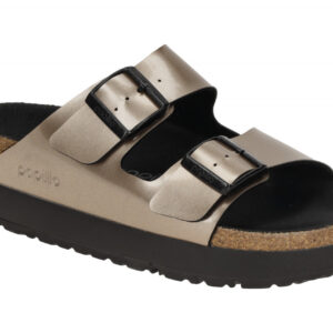 Birkenstock ARIZONA PAP FLEX PLATFORM 1028424 grau - bequeme Pantolette f?r D...