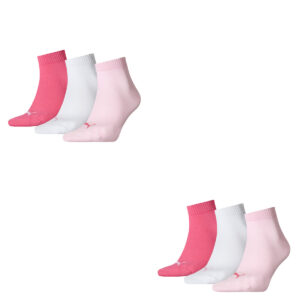 6 Paar Puma Unisex Quarter Socken Sneaker Gr. 35 - 49 für Damen Herren Füßlinge