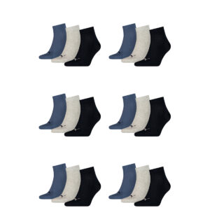 18 Paar Puma Unisex Quarter Socken Sneaker Gr. 35 - 49  für Damen Herren Füßling...