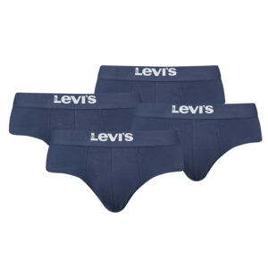 Levi's Solid Basic Herren Slips Unterwäsche aus Bio-Baumwolle im 4er Pack