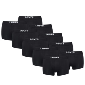Levi's Solid Basic Herren Boxershorts Unterwäsche aus Bio-Baumwolle im 10er Pack