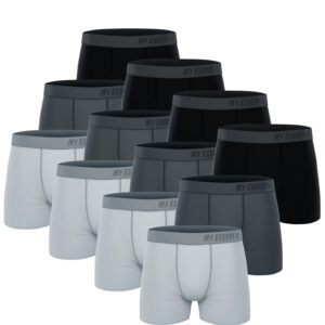 12 er Pack My Essential Clothing Basic Boxershorts Cotton Bio Herren Shorts Unte...