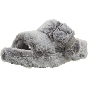 Skechers Damen Cozy Wedge Hausschuhe Pantoffeln Sandale vegan 167238 Grau