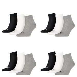 12 Paar Puma Unisex Quarter Socken Sneaker Gr. 35 - 49 für Damen Herren Füßling...