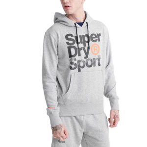 Superdry Herren Core Sport Overhead Hoodie Kapuzenpullover MS300012A Grau