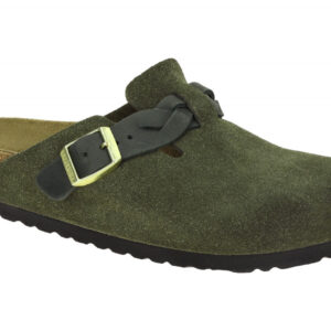Birkenstock BOSTON BRAIDED 1030599 gr?n - bequeme Pantolette f?r Damen
